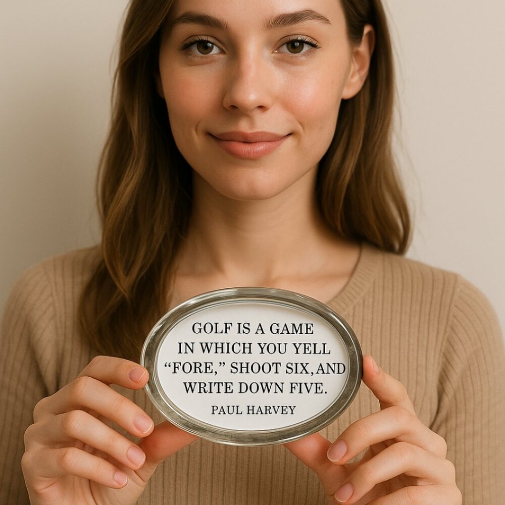 NWT, Ben’s Garden Glass Paperweight, Paul Harvey Golf Quote